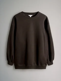 Noir/chocolat - The Set lot de 2 Sweat-shirts longs à Col rond