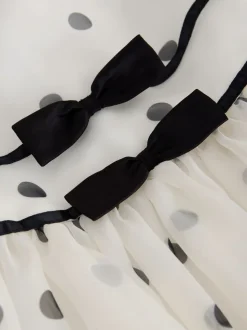 Noir/Cream à pois - Robe d’occasion sans manches (3-16ans)