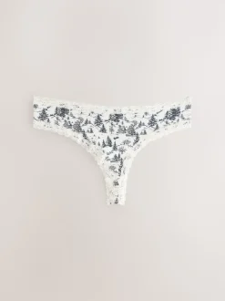 Noir/Crème - Lot de 4 culottes en coton et dentelle