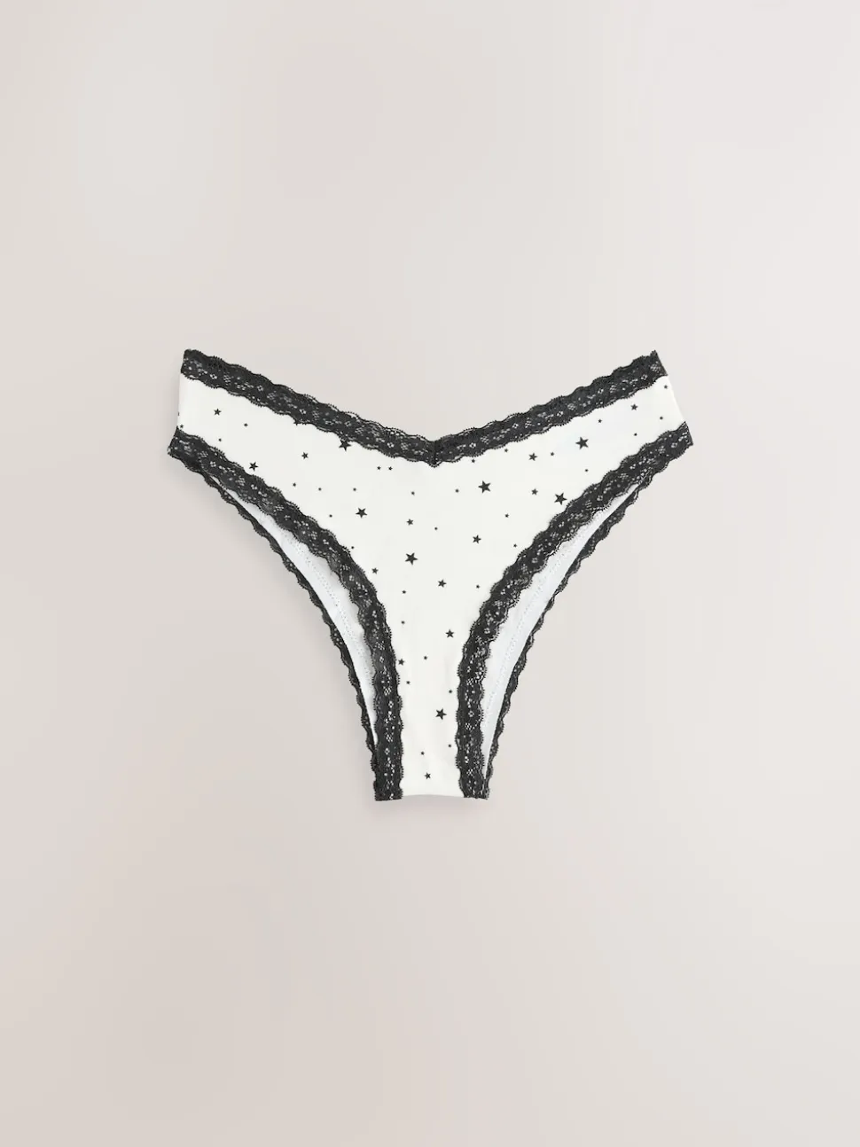 Noir/Crème - Lot de 4 culottes en coton et dentelle