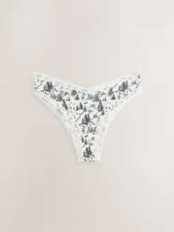 Noir/Crème - Lot de 4 culottes en coton et dentelle