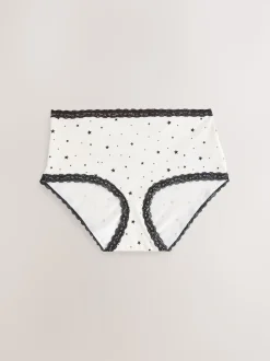 Noir/Crème - Lot de 4 culottes en coton et dentelle
