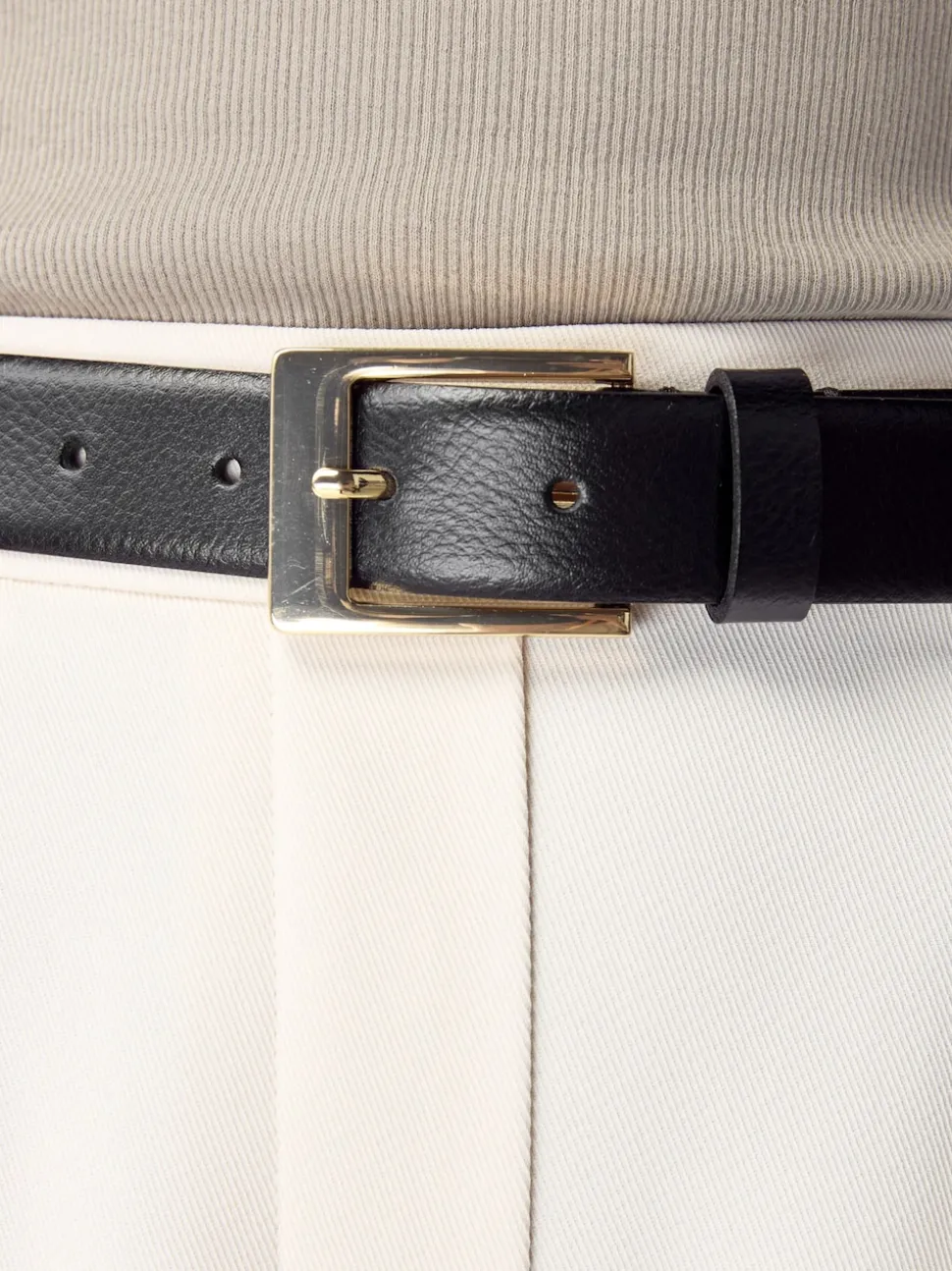 Noir/doré - Ceinture N. Premium Made In Italie en Cuir