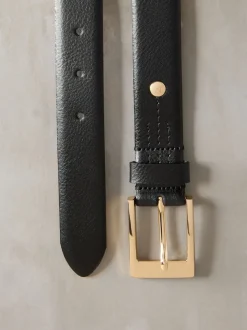 Noir/doré - Ceinture N. Premium Made In Italie en Cuir