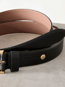 Noir/doré - Ceinture N. Premium Made In Italie en Cuir