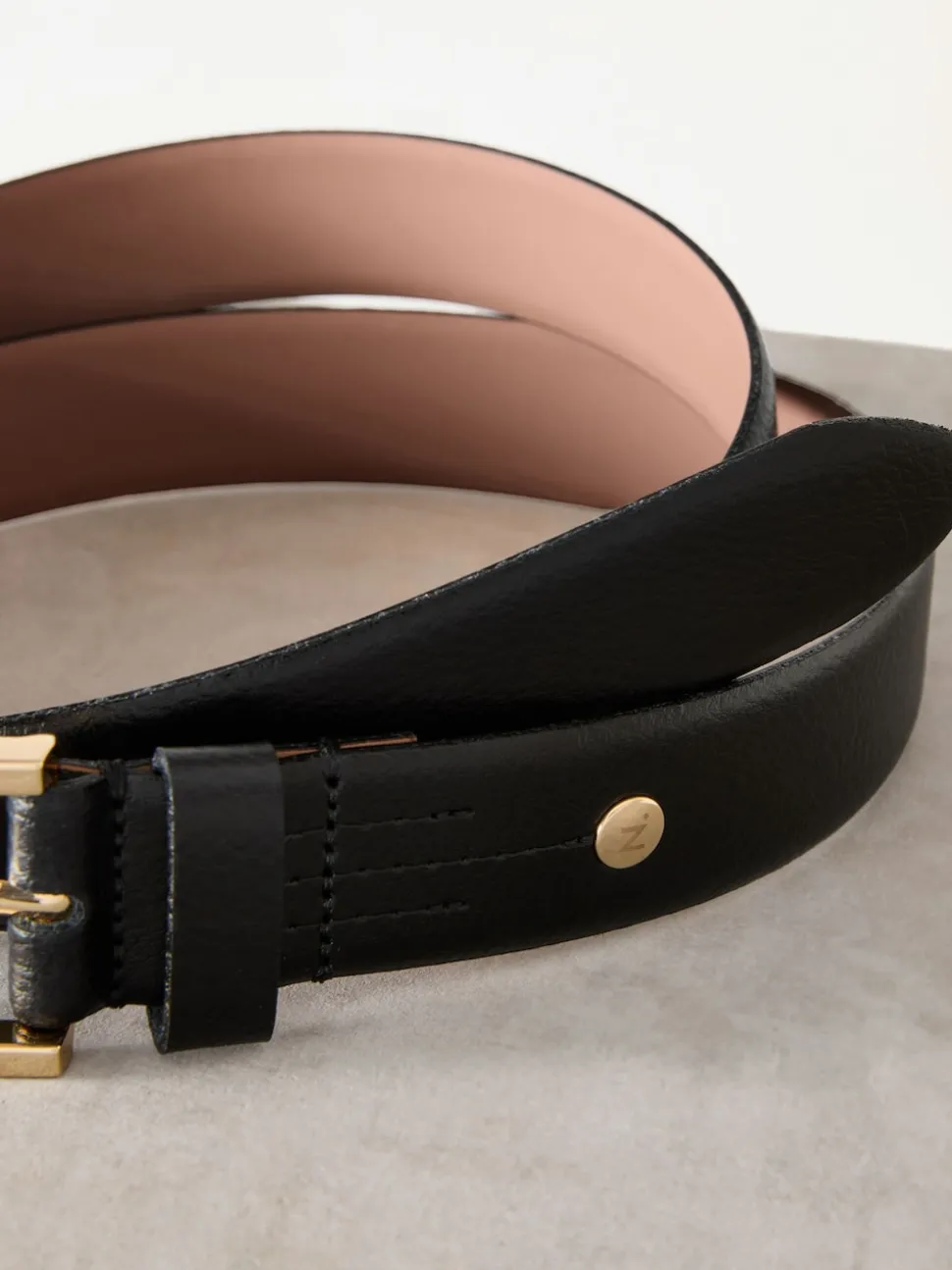 Noir/doré - Ceinture N. Premium Made In Italie en Cuir