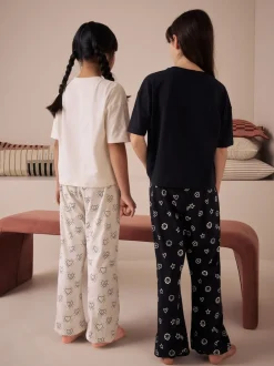 Noir/Ecru - Lot de 2Joggings pyjama (3-16ans)