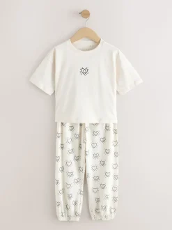 Noir/Ecru - Lot de 2Joggings pyjama (3-16ans)