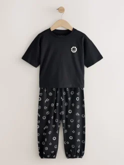 Noir/Ecru - Lot de 2Joggings pyjama (3-16ans)