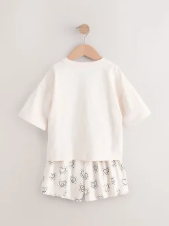 Noir/Ecru - Pyjama court 2 Pack (3-16ans)