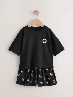 Noir/Ecru - Pyjama court 2 Pack (3-16ans)