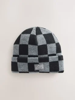 Noir/gris à carreaux - Bonnet Chapeaux (1-16yrs)