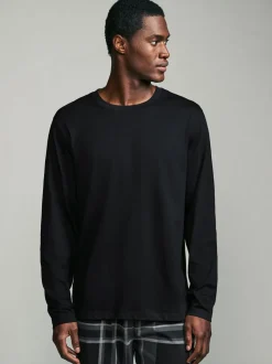 Noir/gris à carreaux - Ensemble pyjama manches longues 100% coton