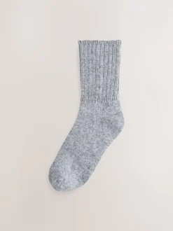 Noir/Gris - Lot de 2 paires de chaussettes en laine mérinos