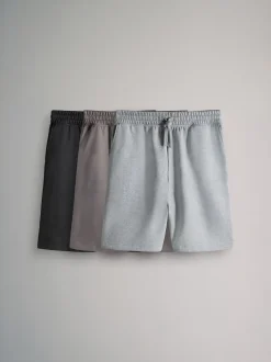 Noir/Gris - Lot de 3 shorts de survêtement The Set coupe décontractée