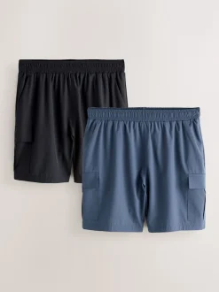 Noir/Gris - Lot de 2 shorts d’entraînement Active Cargo Gym