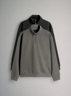 Noir/Gris - The Set lot de 2 Sweat-shirts à col zippé