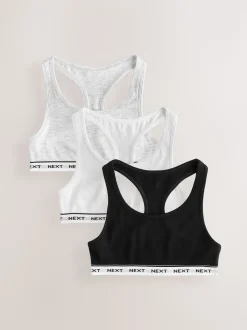 Noir/Gris/Blanc - Lot de 3 hauts courts dos de coureur (5-16 ans)