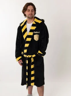 Noir/Jaune Hufflepuff - Peignoir Vanilla Underground Harry Potter à capuche