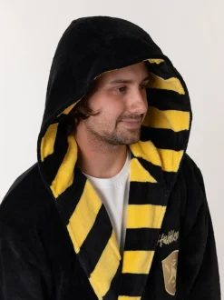 Noir/Jaune Hufflepuff - Peignoir Vanilla Underground Harry Potter à capuche