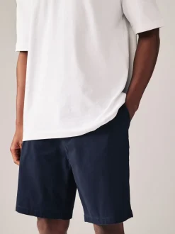 Noir/Marine - Ajustement droit - Short chino extensible 2 Pack