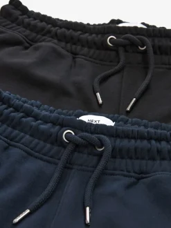 Noir/Marine - Lot de 2 Joggings Coupe ajustée à dos brossé