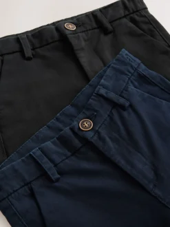 Noir/Marine - Lot de 2 pantalons chino skinny extensible (3-17ans)