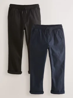 Noir/Marine - Lot de pantalons à enfiler côtelé ( 2 ) Lot de (3-16ans)