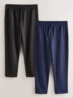 Noir/Marine - Ouvert - Lot de 2 pantalons de jogging ouverts Loopback Soft Touch