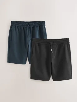 Noir/Marine - Short en jersey en tissu doux 2 Lot