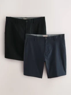 Noir/Marine - Slim Fit (Slim Fit) - Short chino extensible 2 Pack