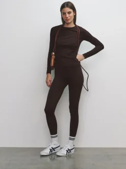 Noir/Marron Chocolat/Kaki - The Set lot de 3 leggings côtelés actifs