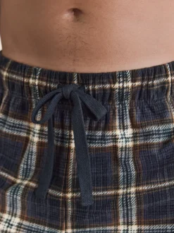 Noir/Neutre Carreaux - Bas de pyjama Motionflex douillet à poignets