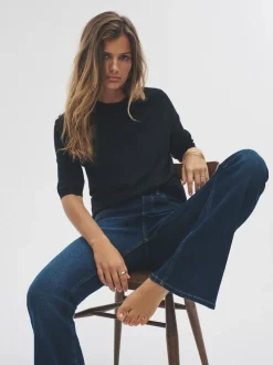 Noir/Neutre/Crème - T-shirts The Set en maille fine