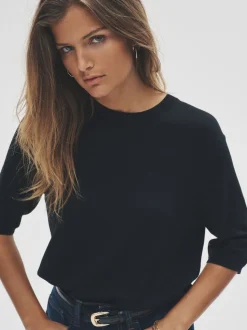 Noir/Neutre/Crème - T-shirts The Set en maille fine