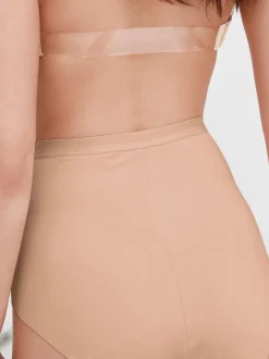 Noir/Nu - Culotte amincissante légère à taille haute en dentelle 2 Pack