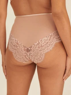 Noir/Nu - Culotte en dentelle avec contrôle de l'abdomen 2 Pack