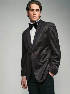 Noir/Or - Ajustement régulier - Blazer en velours à motifs