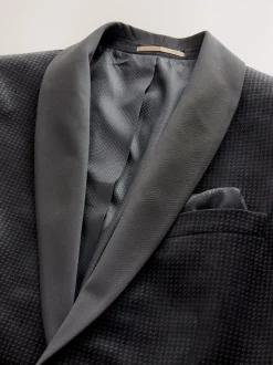 Noir/Or - Ajustement régulier - Blazer en velours à motifs