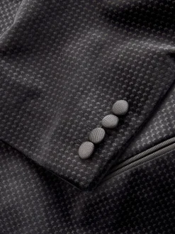 Noir/Or - Ajustement régulier - Blazer en velours à motifs