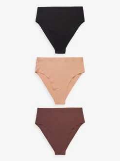 Noir/praline nude/chocolat nude - Lot 3 culottes invisibles et confortables