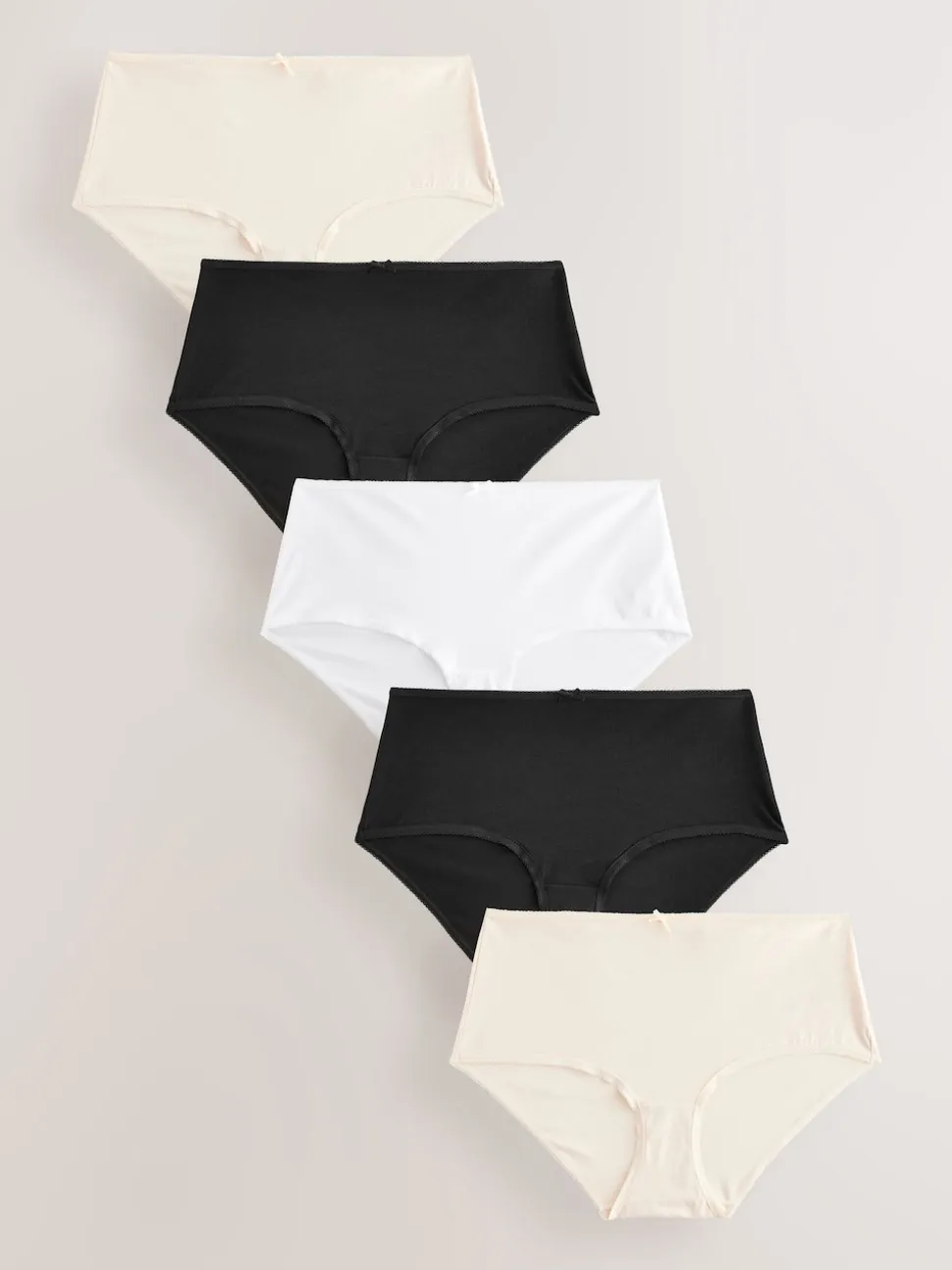 Noir/Rose pâle Nude/Blanc - Culotte en coton riche 5 Pack