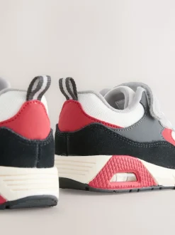 Noir/Rouge - Entraîneurs en dentelle élastique