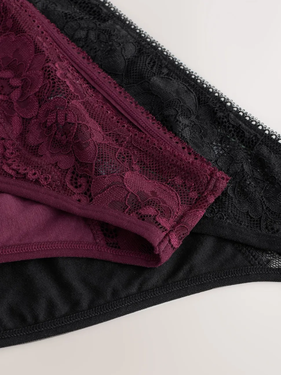noir/rouge baie - Lot de 2 slips All Over en dentelle à débit moyen