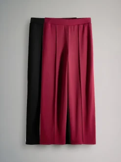 Noir/rouge foncé - Lot de 2 Joggings Coupe droite en modal The Set