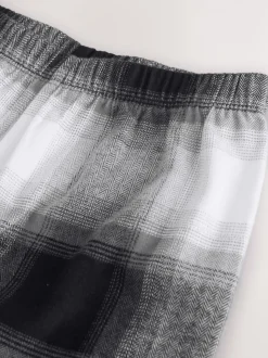 Noir/Rouge/Beige Sable Offline - Lot de 2 pyjamas en tissu à carreaux à manches longues (3-16ans)