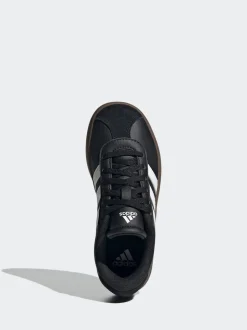 Noir/Tan - adidas Vl Cour 3.0 Baskets enfant en daim à lacets