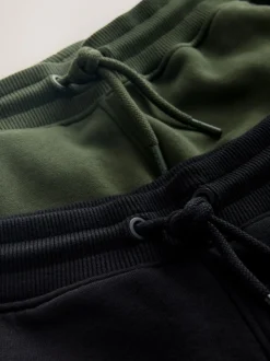 Noir/vert kaki - Lot de 2 joggings cargos coupe ajustée à dos brosse utilitaire