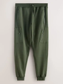 Noir/vert kaki - Lot de 2 joggings cargos coupe ajustée à dos brosse utilitaire
