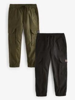 Noir/vert kaki - Pantalon cargo 2 Lot (3-16ans)